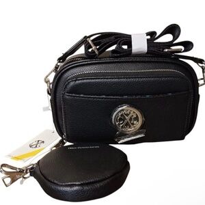CXL by Christian LaCroix Black Pebble Camera Bag Crossbody style Handbag
